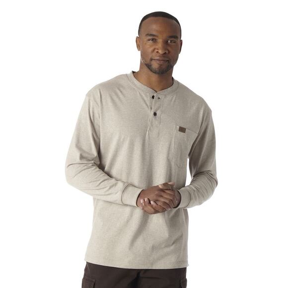 NWT Wrangler  RIGGS WORKWEAR Long Sleeve Henley - Picture 1 of 7